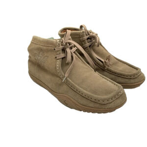 Roots 73 Beige Suede Windsor Lace  Up Booties